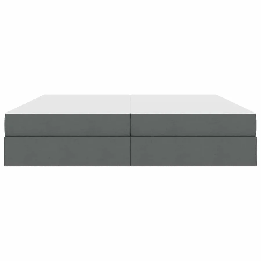 Lit avec rangement et matelas Gris foncé 200 x 200 cm Polyester - 7