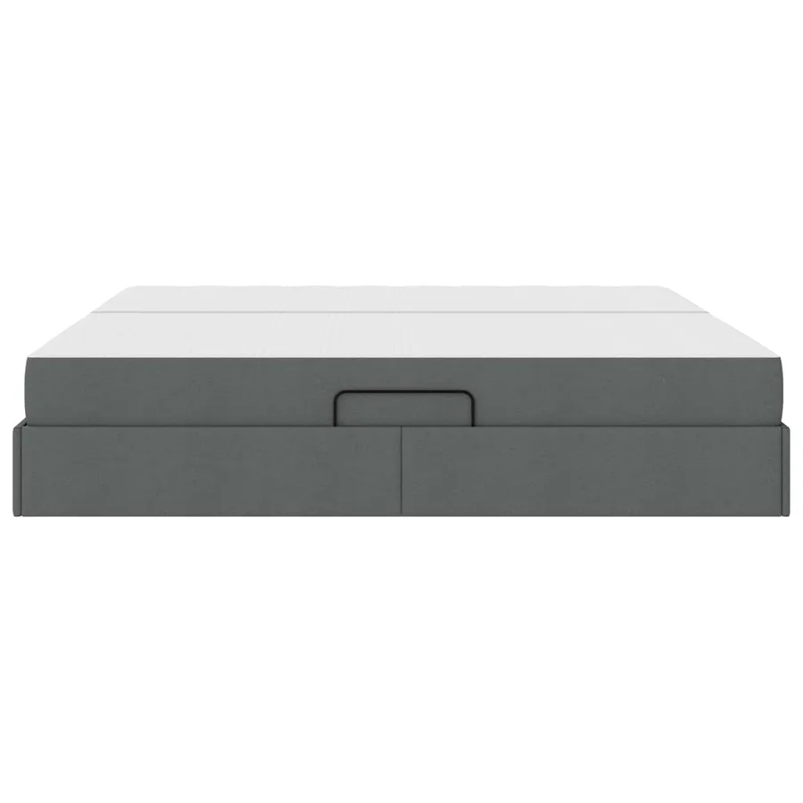 Lit avec rangement et matelas Gris foncé 200 x 200 cm Polyester - 9