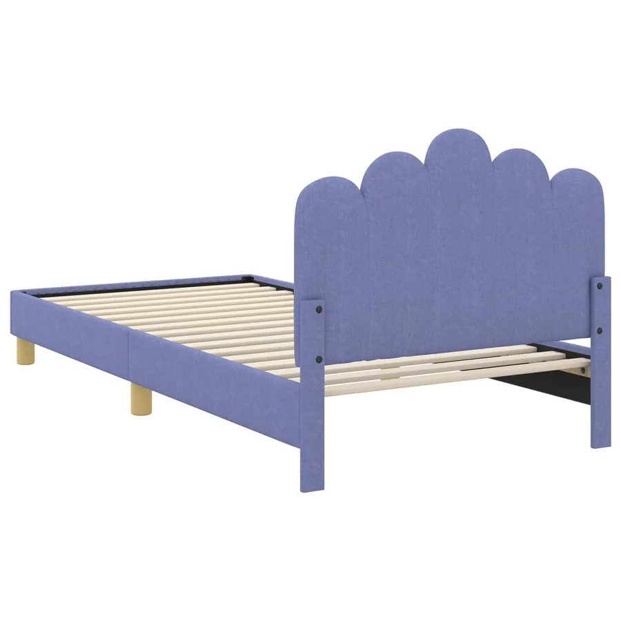 Cadre de lit pour enfants avec tête de lit Bleu denim Tissu - 7
