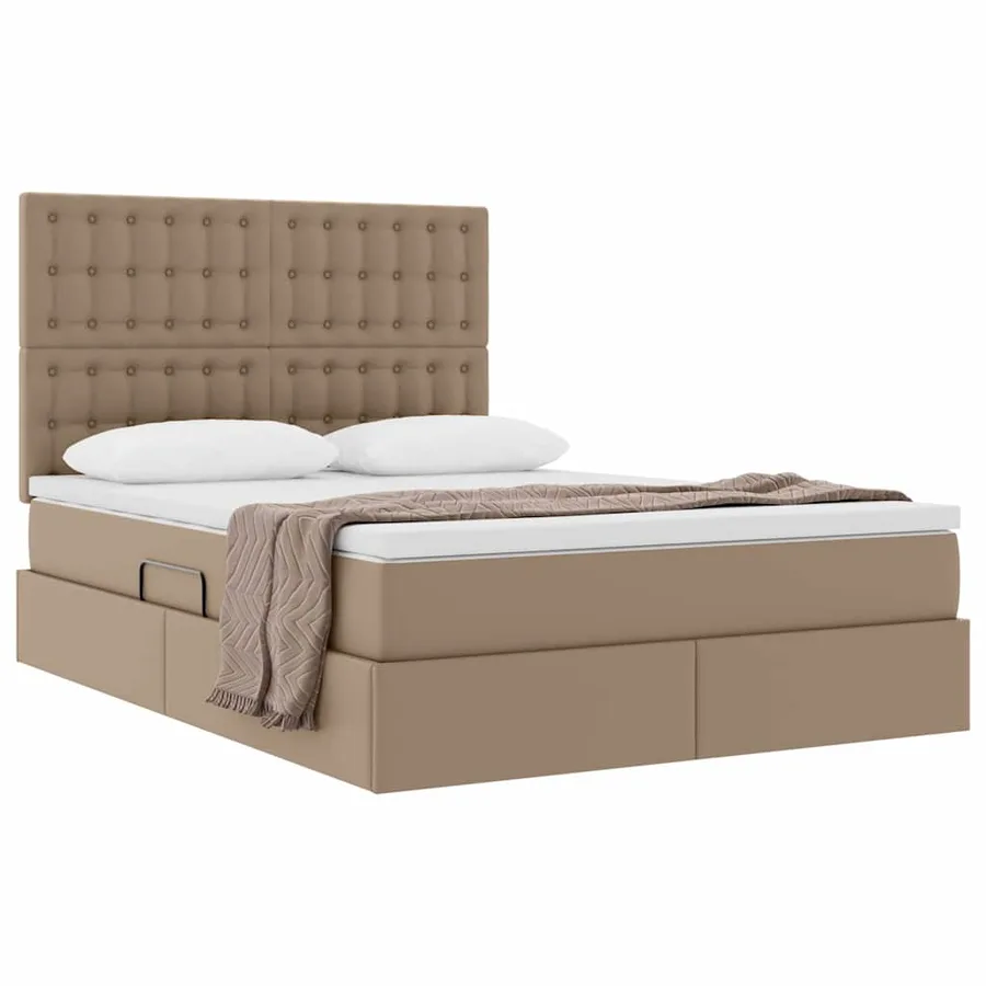 Lit de Rangement Cappuccino 140 x 190 cm Cuir synthétique - 3