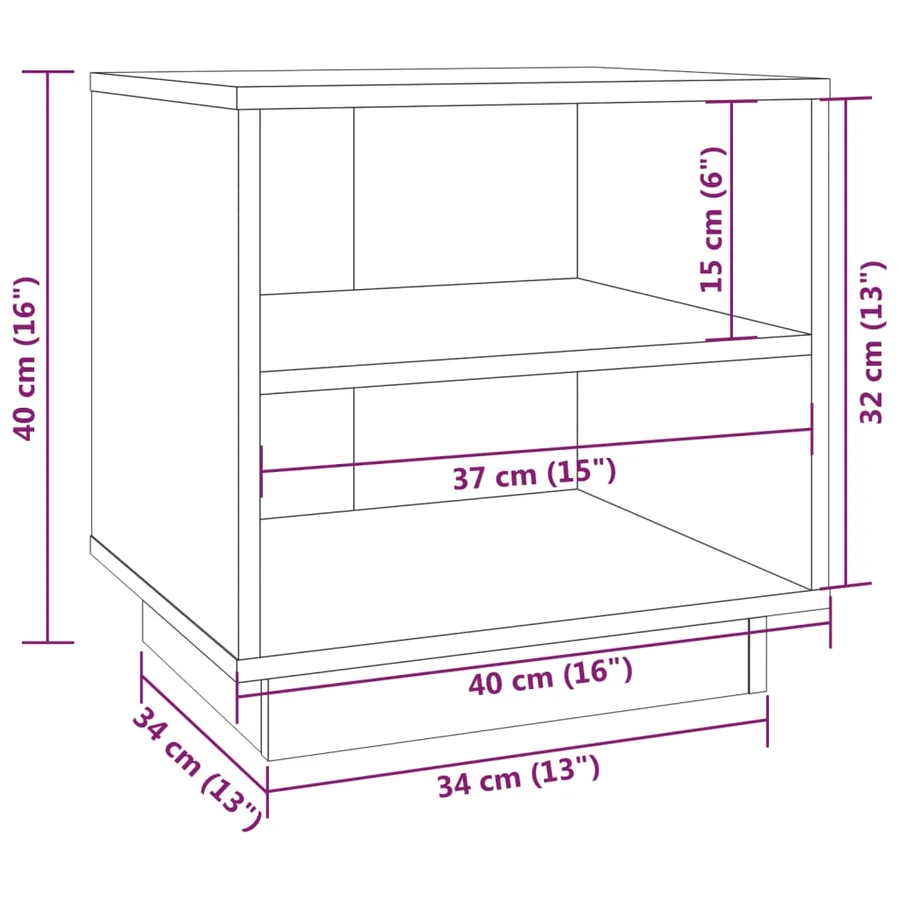 Table de chevet 40x34x40 cm Bois de pin solide - 8