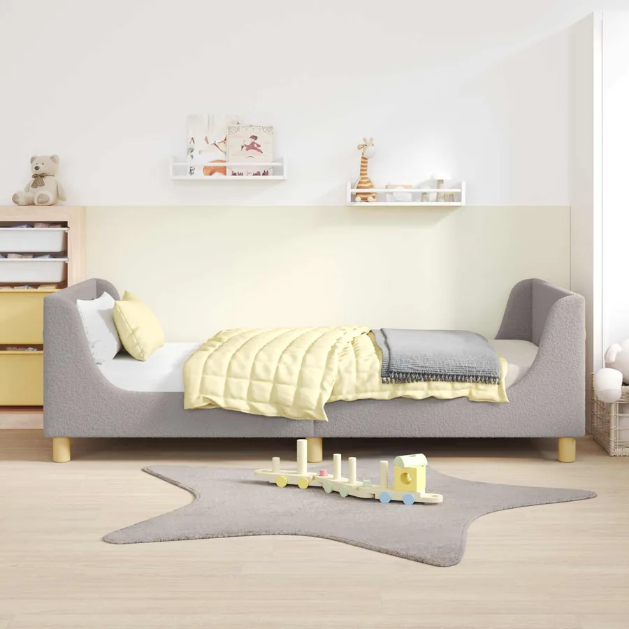 Cadre de lit pour enfants avec tête de lit Gris clair 90x200 cm