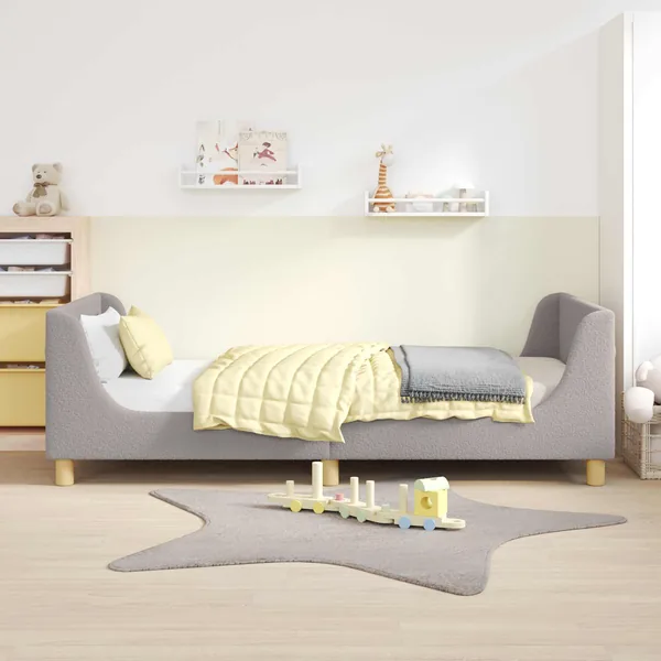 Cadre de lit pour enfants avec tête de lit Gris clair 90x200 cm