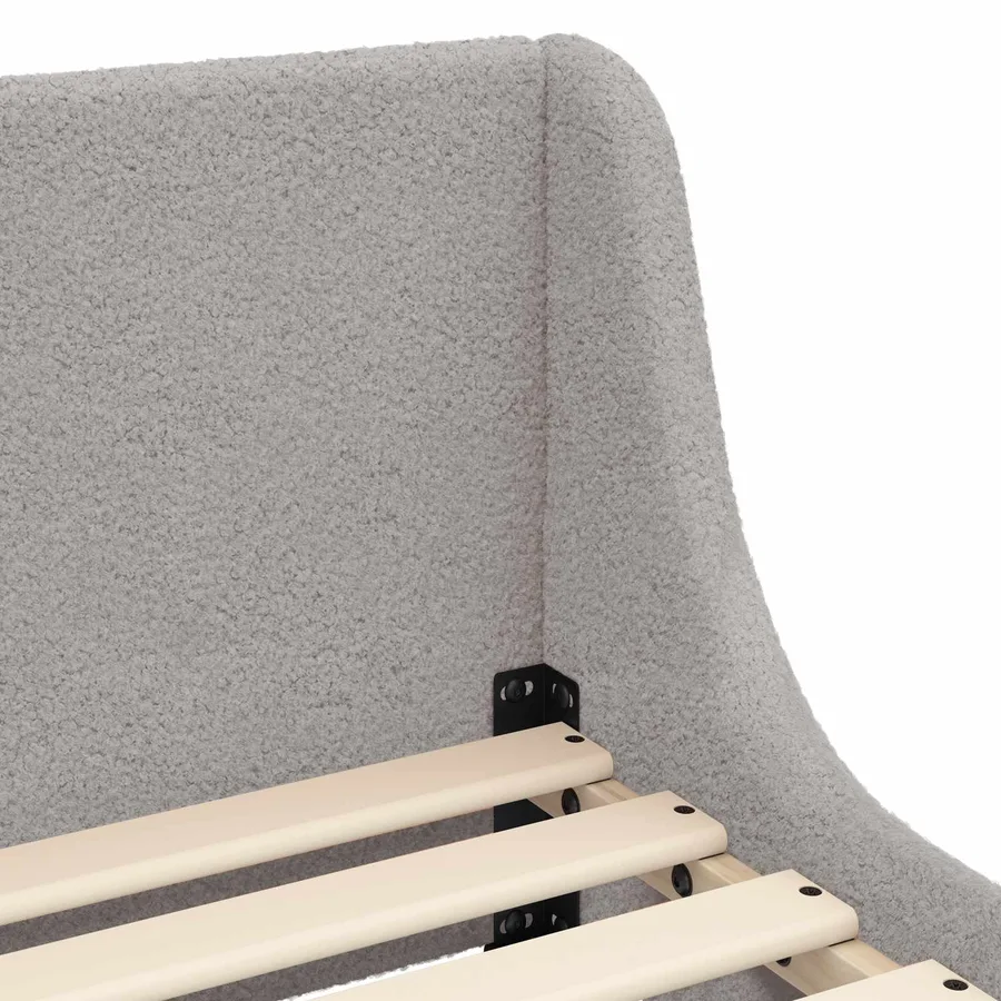 Cadre de lit pour enfants avec tête de lit Gris clair 90x200 cm - 6