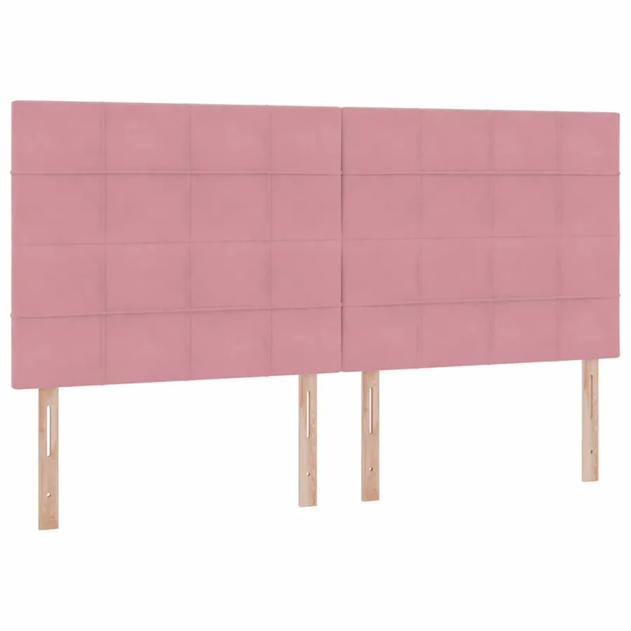 Lit avec rangement et matelas Rose 200 x 200 cm Velours - 9