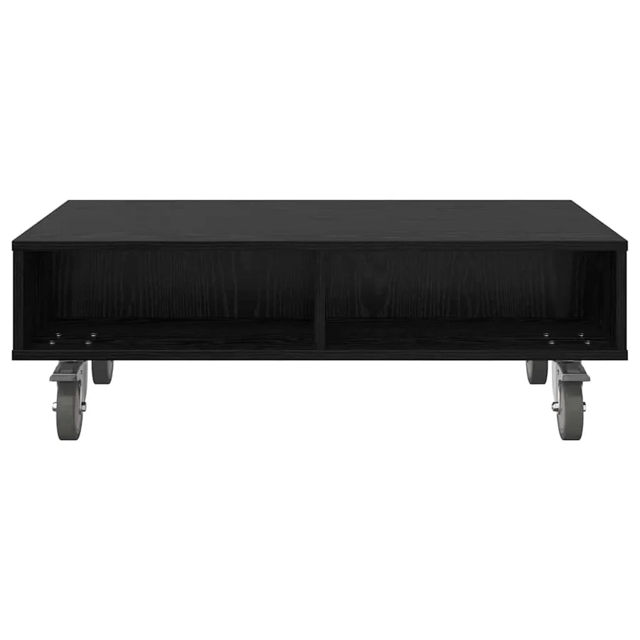 Table d'appoint avec roues Chêne noir 90 x 50 x 30 cm - 5