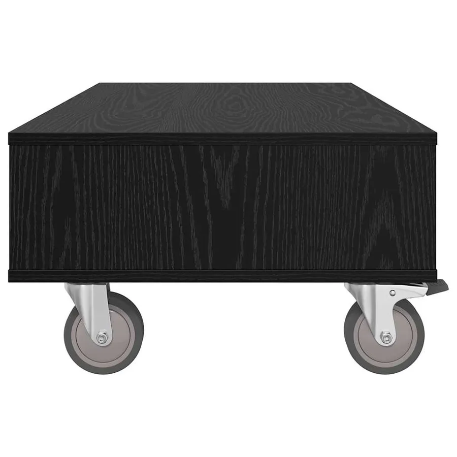 Table d'appoint avec roues Chêne noir 90 x 50 x 30 cm - 6