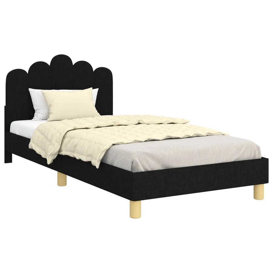 Cadre de lit pour enfants avec tête de lit Noir 90 x 190 cm - 2