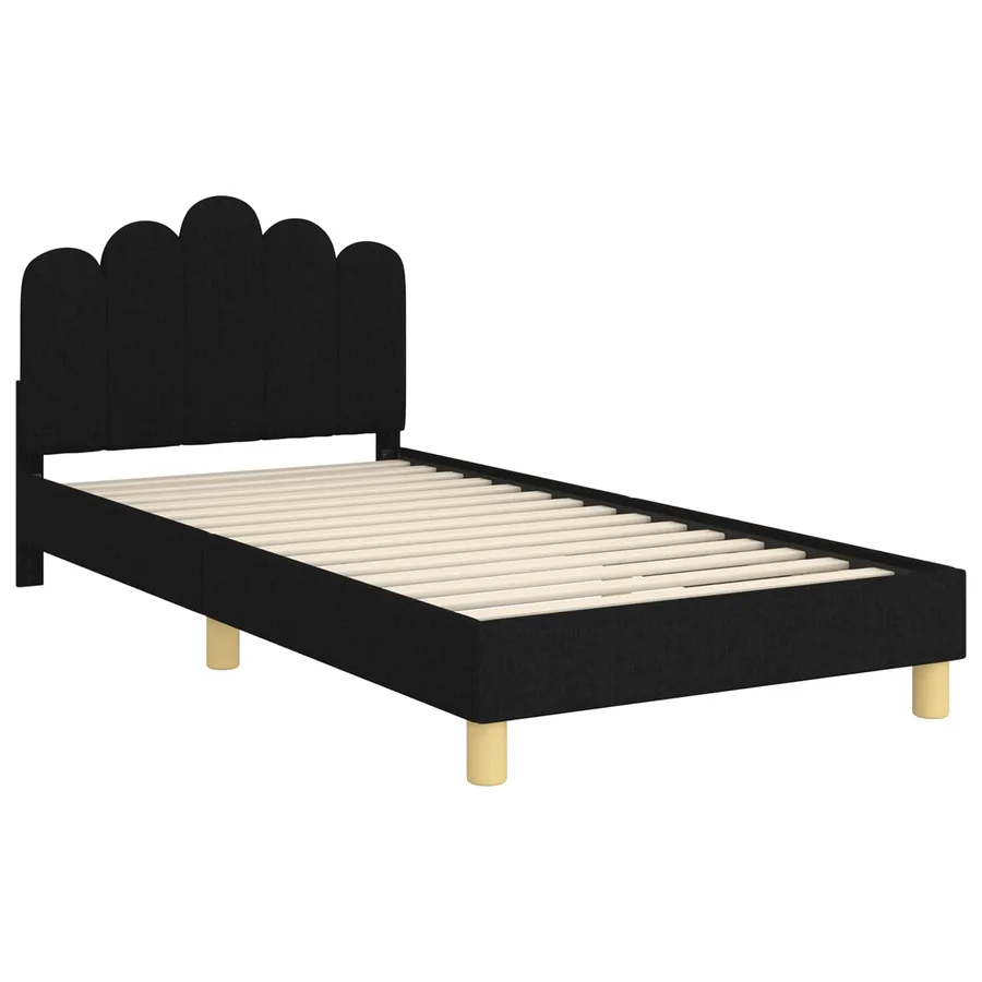 Cadre de lit pour enfants avec tête de lit Noir 90 x 190 cm - 4