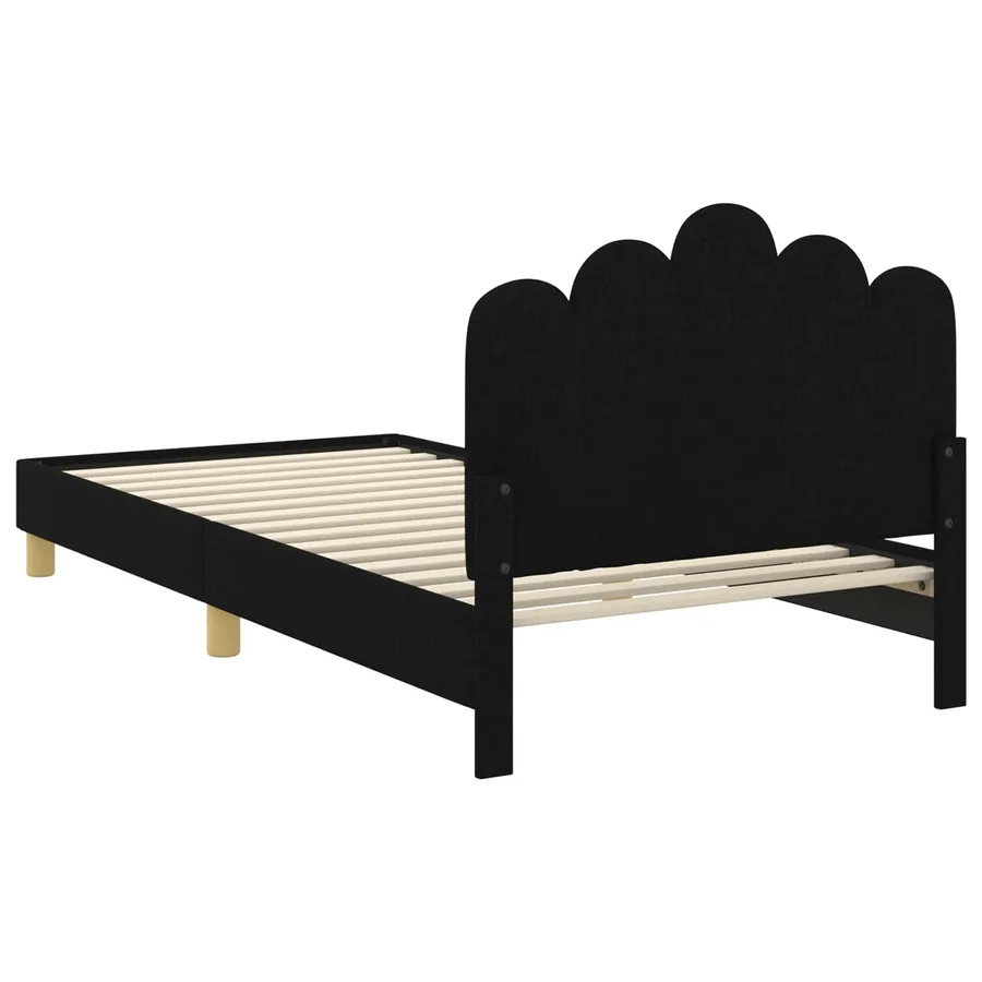 Cadre de lit pour enfants avec tête de lit Noir 90 x 190 cm - 7