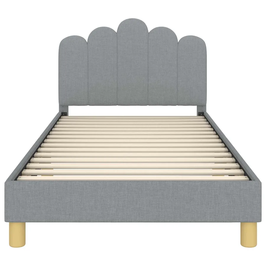 Cadre de lit pour enfants avec tête de lit Gris clair Tissu - 5