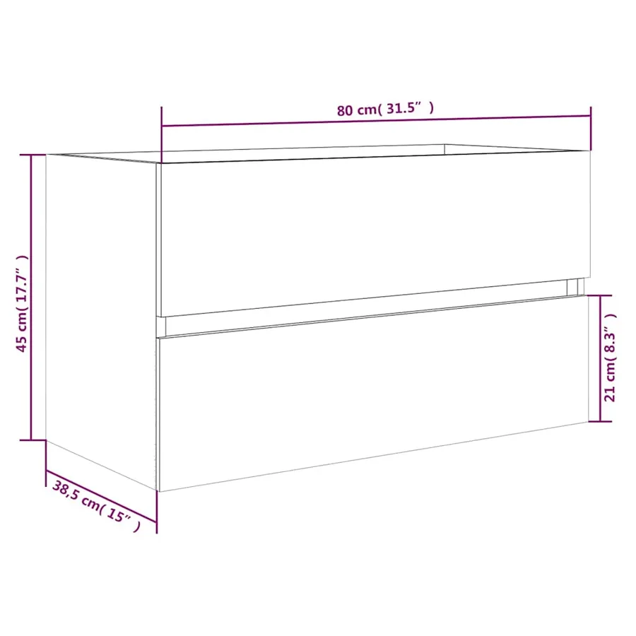 Ensemble de meubles de salle de bain 2 pcs Chêne fumé - 16