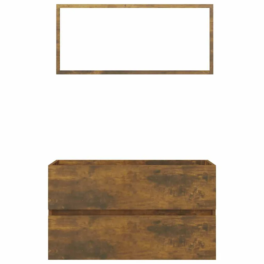 Ensemble de meubles de salle de bain 2 pcs Chêne fumé - 2