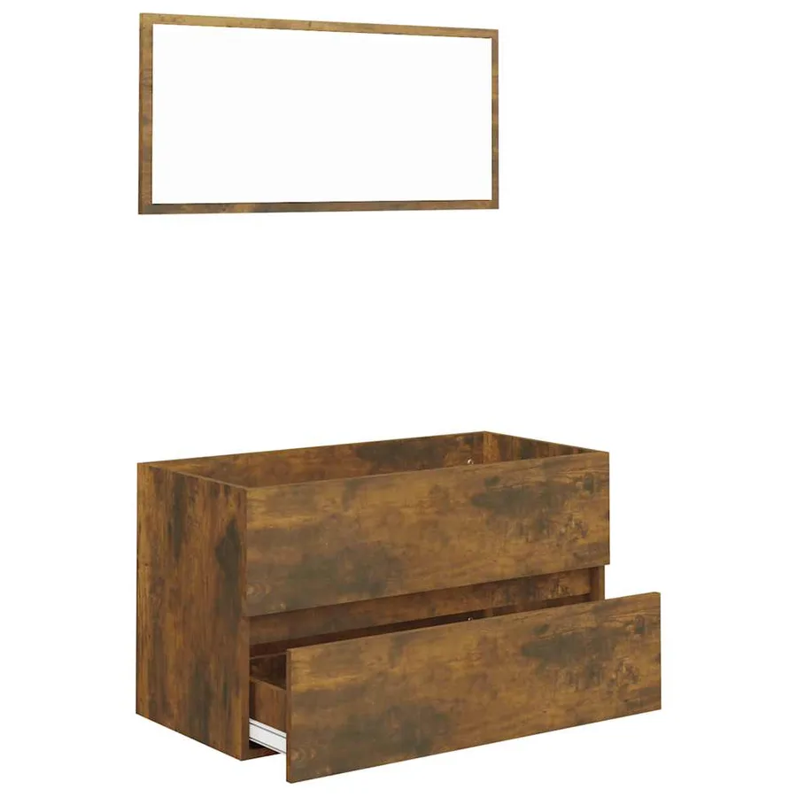 Ensemble de meubles de salle de bain 2 pcs Chêne fumé - 5
