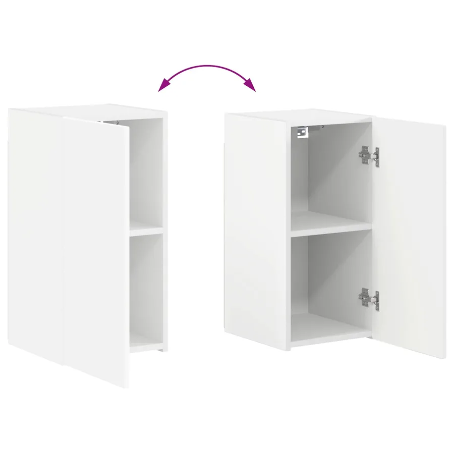 Ensemble meuble TV Montage mural 4 pcs Blanc Bois d'ingénierie - 14