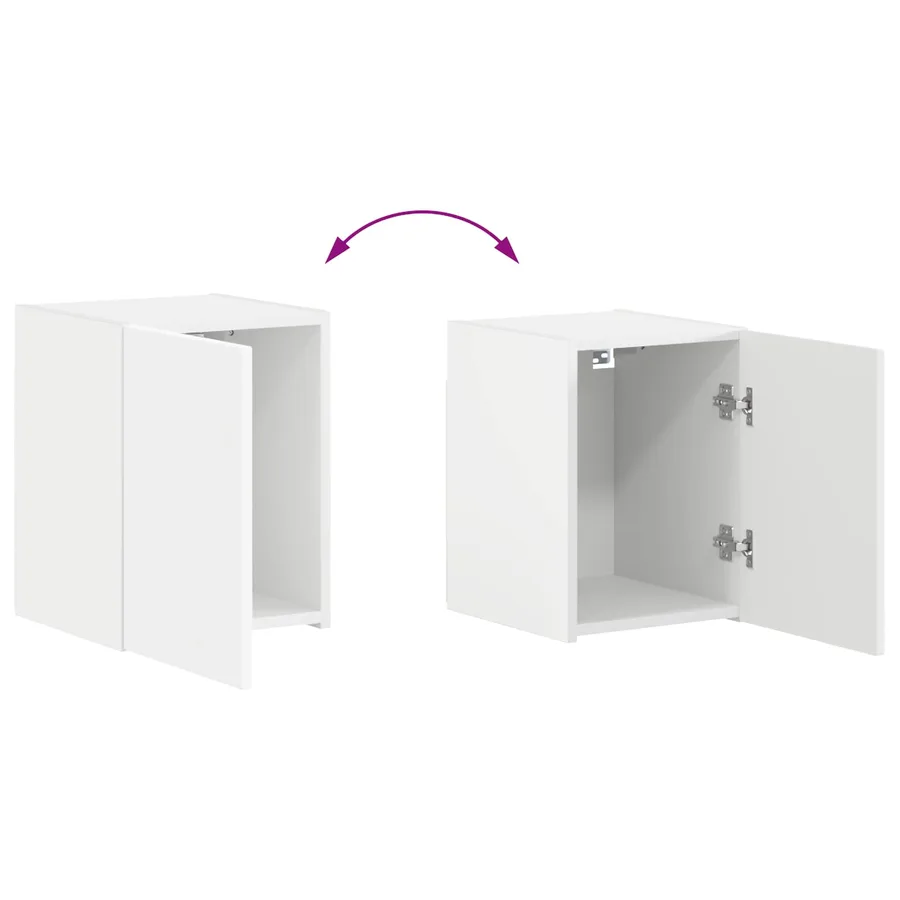 Ensemble meuble TV Montage mural 4 pcs Blanc Bois d'ingénierie - 15