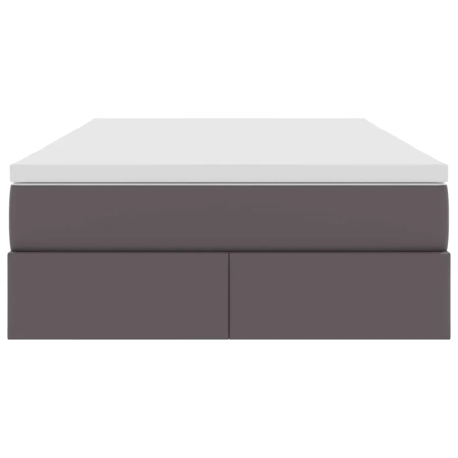 Lit avec rangement et matelas Gris 120 x 190 cm Simili cuir - 7