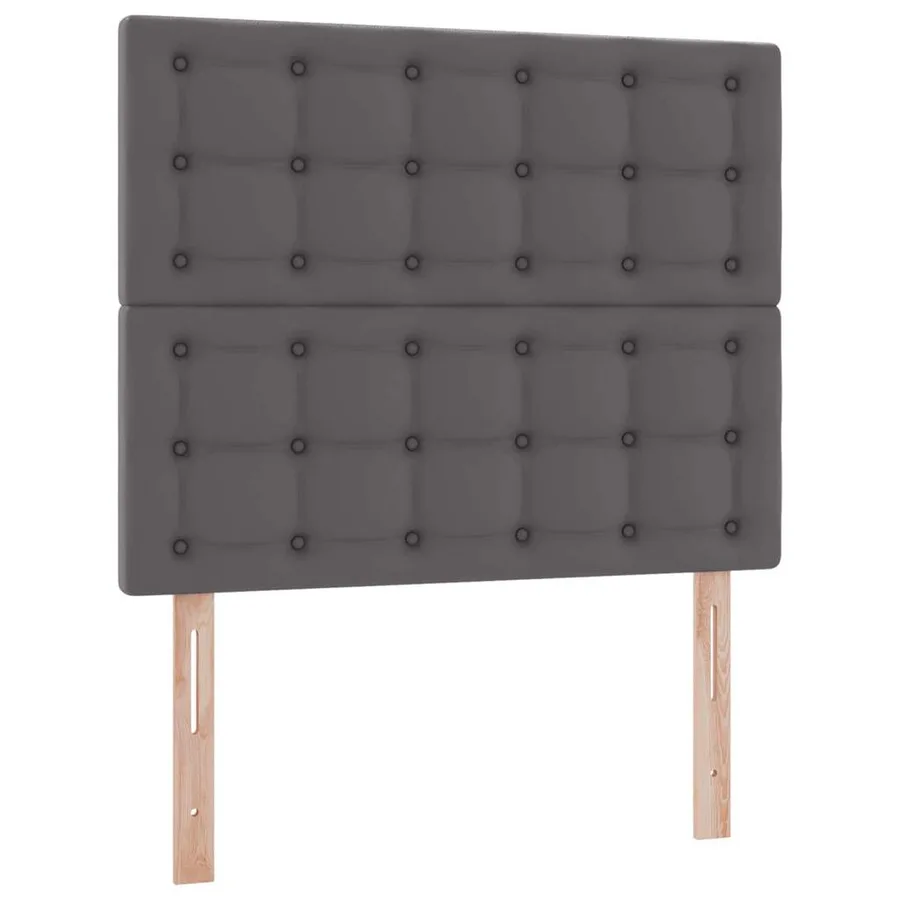 Lit avec rangement et LED Gris 120 x 190 cm Simili cuir - 8