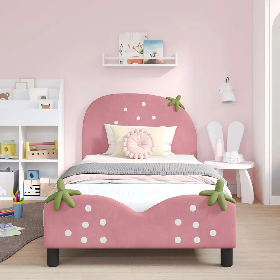 Cadre de lit pour enfants avec tête de lit Rose 90 x 190 cm - 3