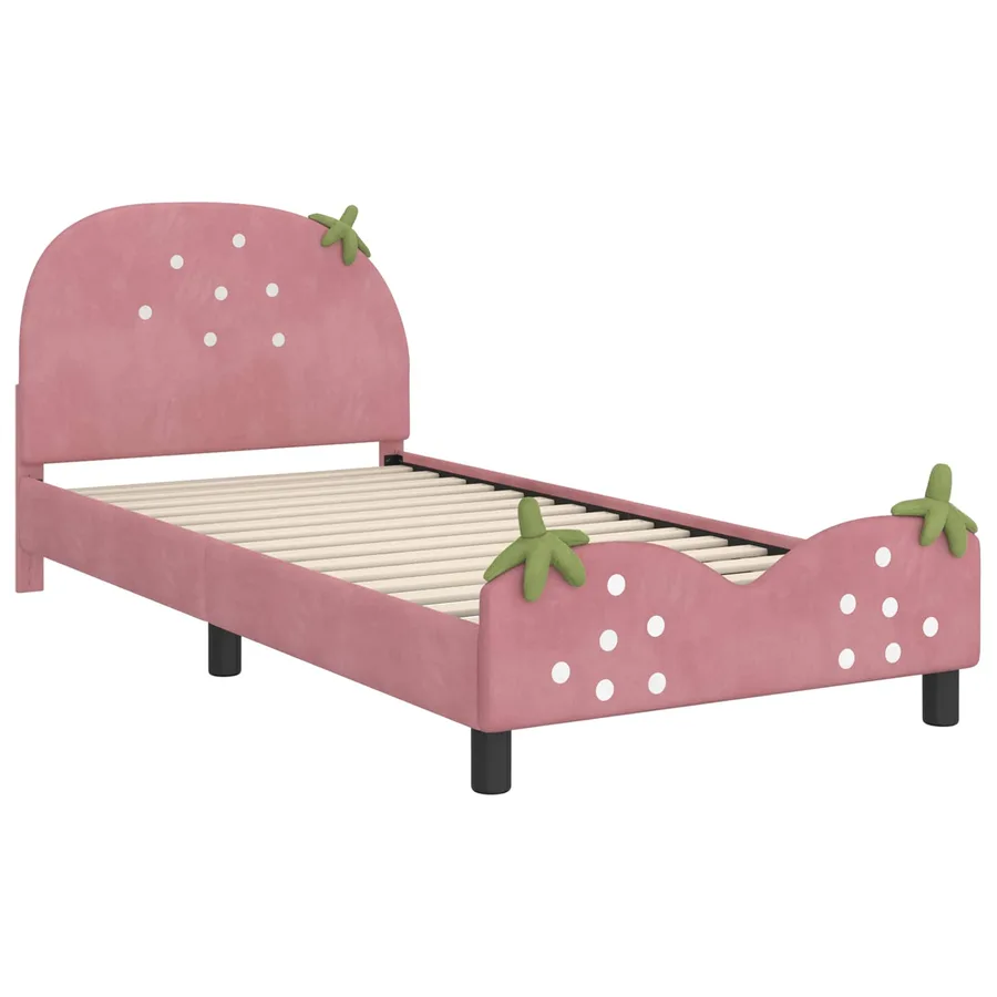 Cadre de lit pour enfants avec tête de lit Rose 90 x 190 cm - 4