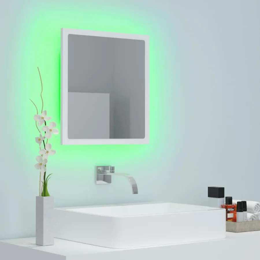 Miroir à LED de salle de bain Blanc 40x8,5x37 cm Acrylique - 4