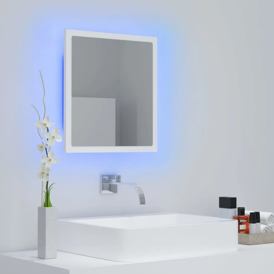 Miroir à LED de salle de bain Blanc 40x8,5x37 cm Acrylique - 5