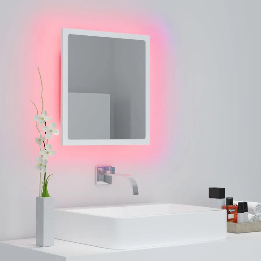 Miroir à LED de salle de bain Blanc 40x8,5x37 cm Acrylique - 6