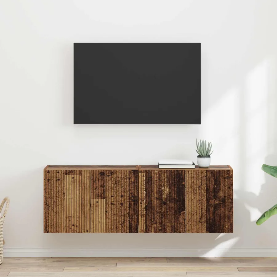 Meuble TV mural 2 pcs Bois Ancien 59,5 x 31 x 40 cm