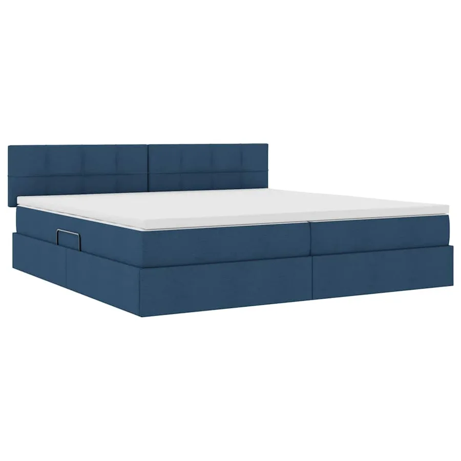 Lit avec rangement et matelas avec matelas Bleu 200 x 200 cm - 5
