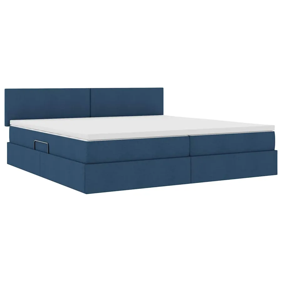 Lit avec rangement et matelas avec matelas Bleu 200 x 200 cm - 5
