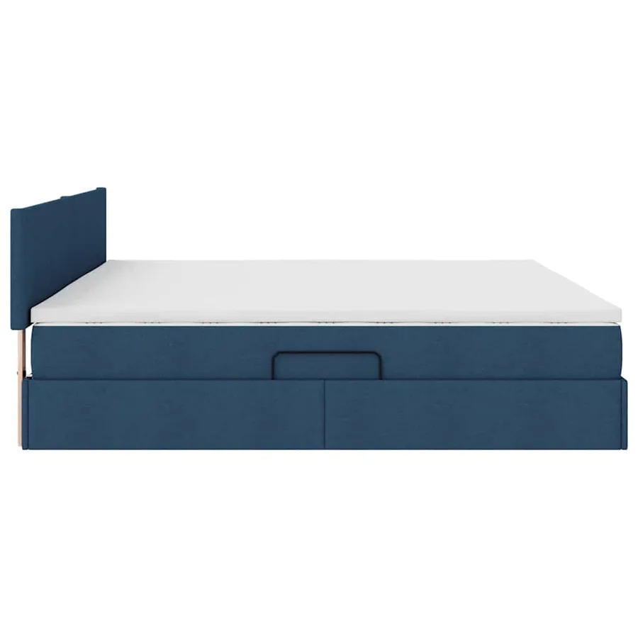 Lit avec rangement et matelas avec matelas Bleu 200 x 200 cm - 9