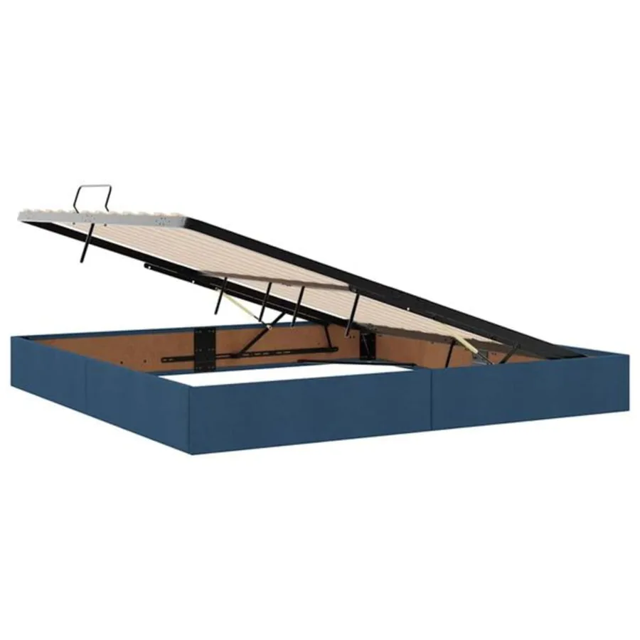 Lit de rangement LED avec matelas Bleu 200 x 200 cm Tissu - 7