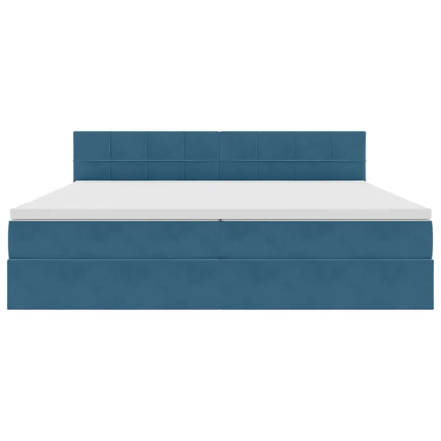 Lit de Rangement avec matelas Bleu foncé 200 x 200 cm Velours - 6