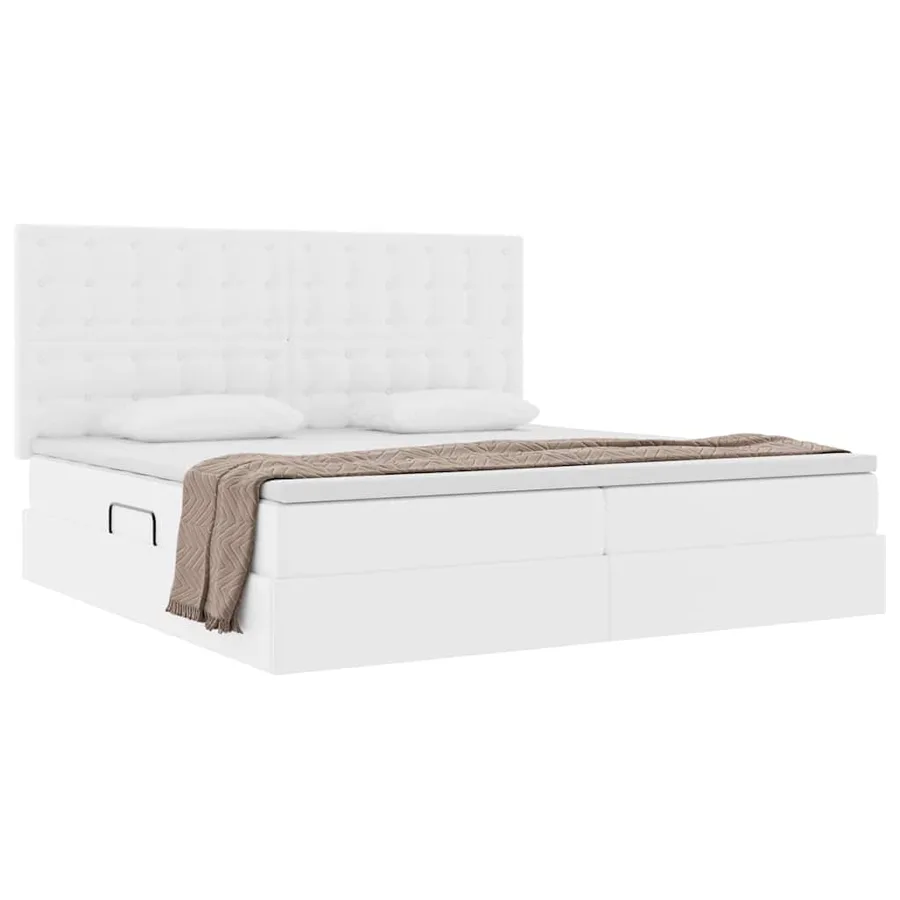 Lit de Rangement Blanc pur 200 x 200 cm Cuir synthétique - 3