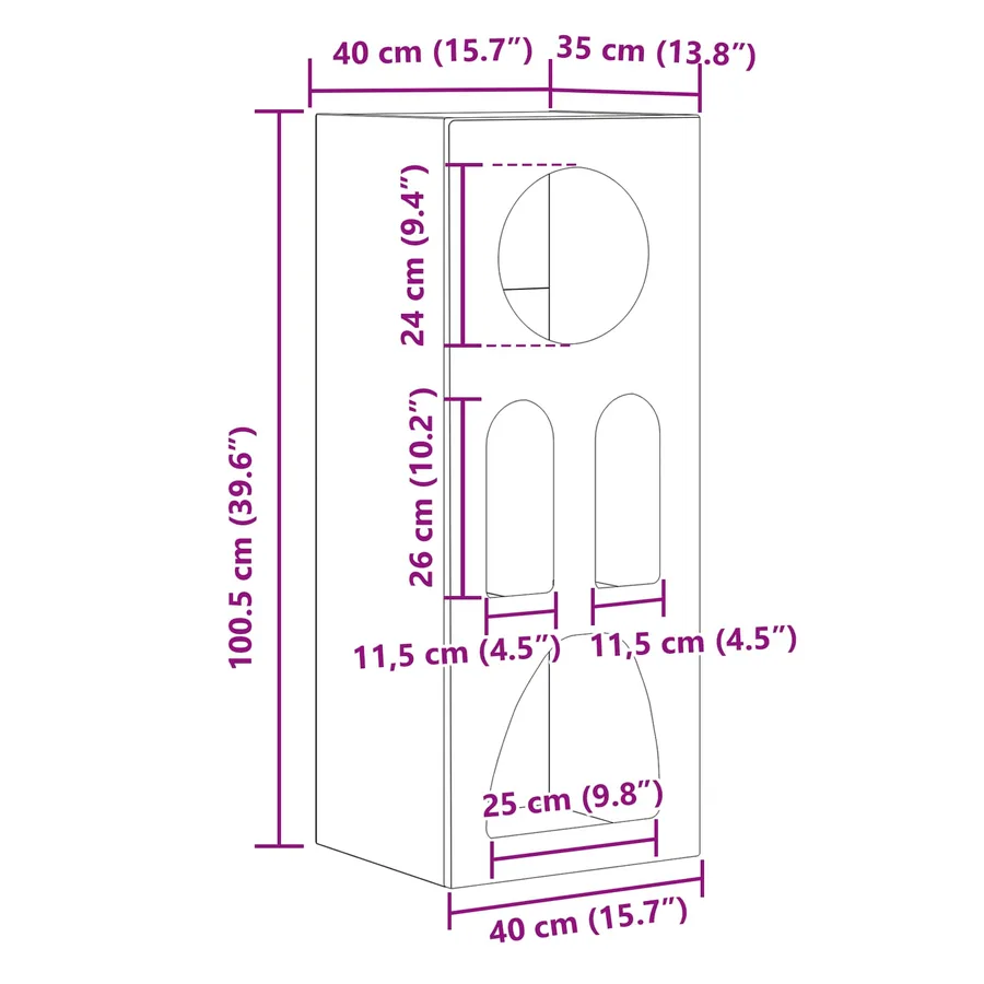 Buffet ELST Chêne artisanal 40 x 35 x 100.5 cm - 13