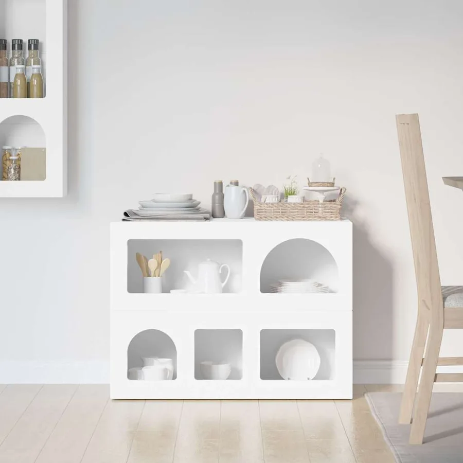 Buffet ELST Blanc 80,5 x 35 x 59 cm Bois d'ingénierie - 4