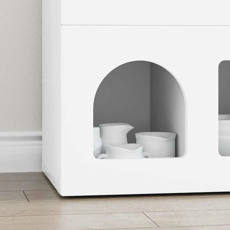 Buffet ELST Blanc 80,5 x 35 x 59 cm Bois d'ingénierie - 5