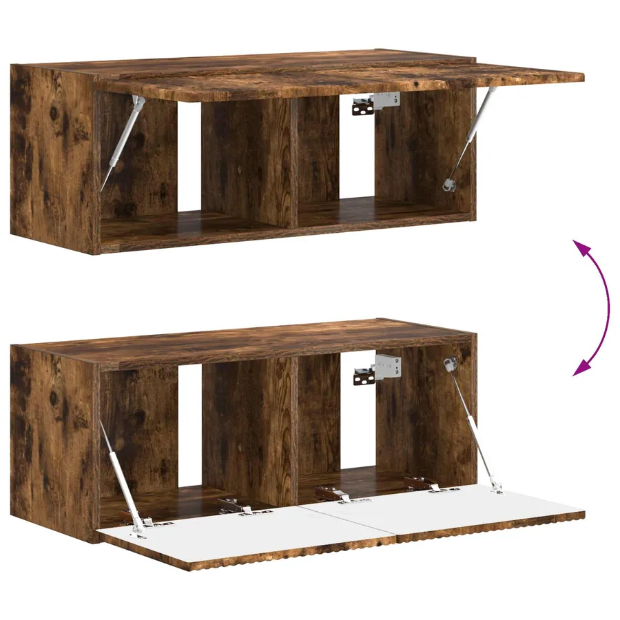 Ensemble meuble TV 4 pcs Chêne fumé Bois d'ingénierie - 12