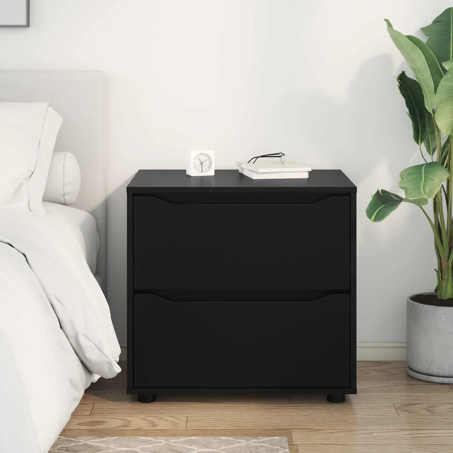 Armoire de rangement Noir 60 x 48 x 57 cm Bois d'ingénierie - 4