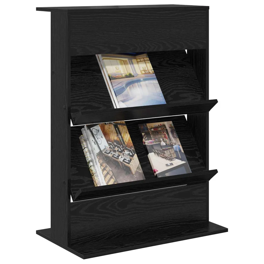 Étagère à magazines avec étagère Chêne noir 70 x 41 x 96 cm - 3