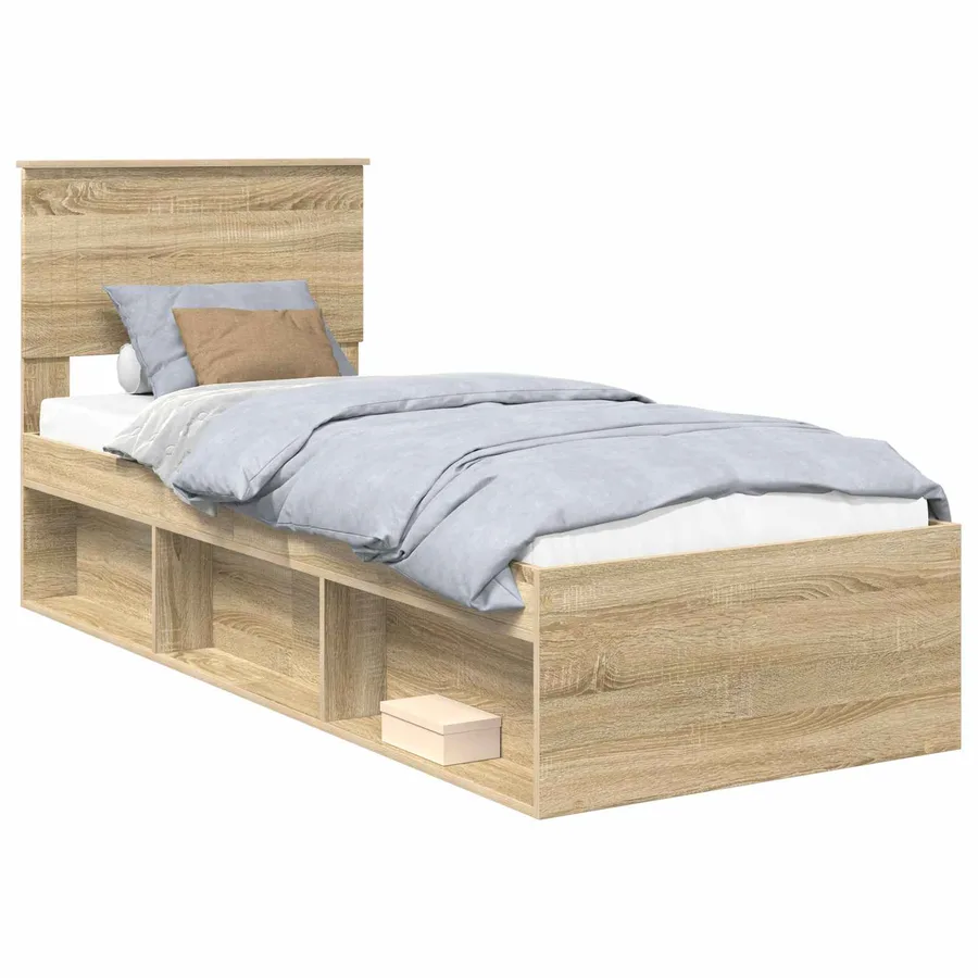 Cadre de lit Chêne Sonoma 75 x 190 cm Pin massif - 2