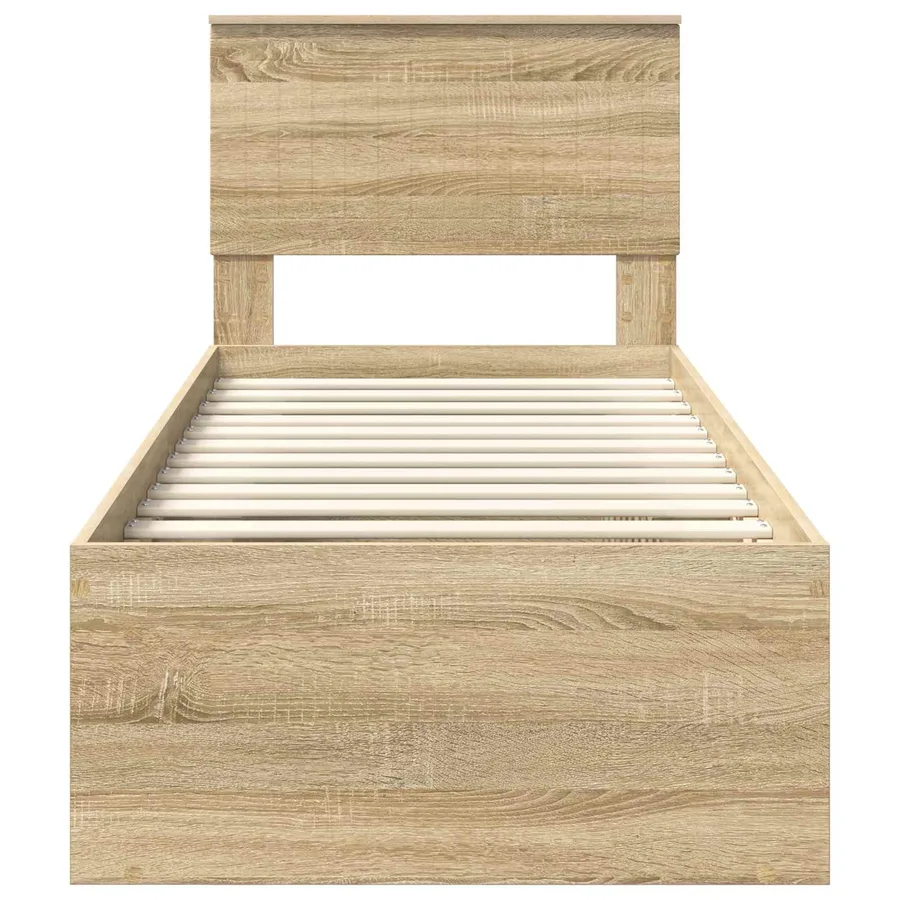 Cadre de lit Chêne Sonoma 75 x 190 cm Pin massif - 7