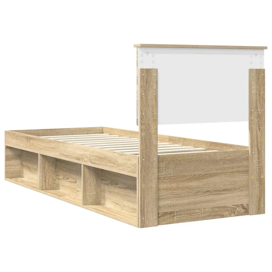 Cadre de lit Chêne Sonoma 75 x 190 cm Pin massif - 9
