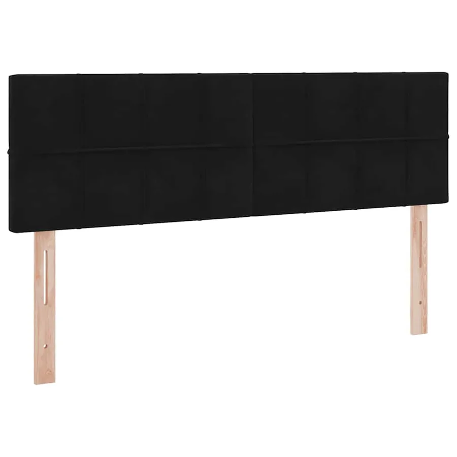 Lit de rangement LED avec matelas Noir 140 x 190 cm Velours - 8