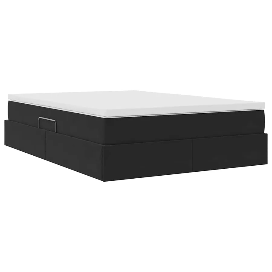 Lit avec rangement et matelas Noir 140 x 190 cm Velours - 5