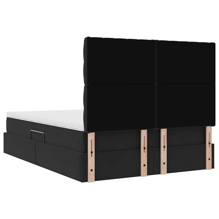 Lit avec rangement et matelas Noir 140 x 190 cm Velours - 11