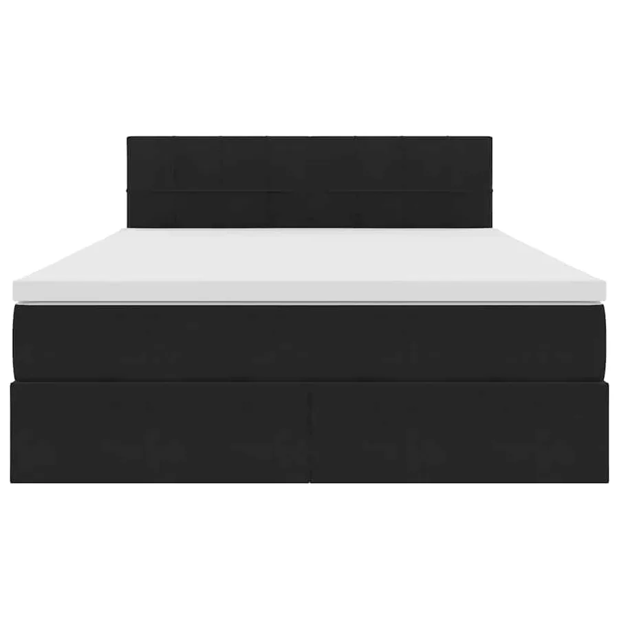 Lit de Rangement avec matelas Noir 140 x 190 cm Velours - 7