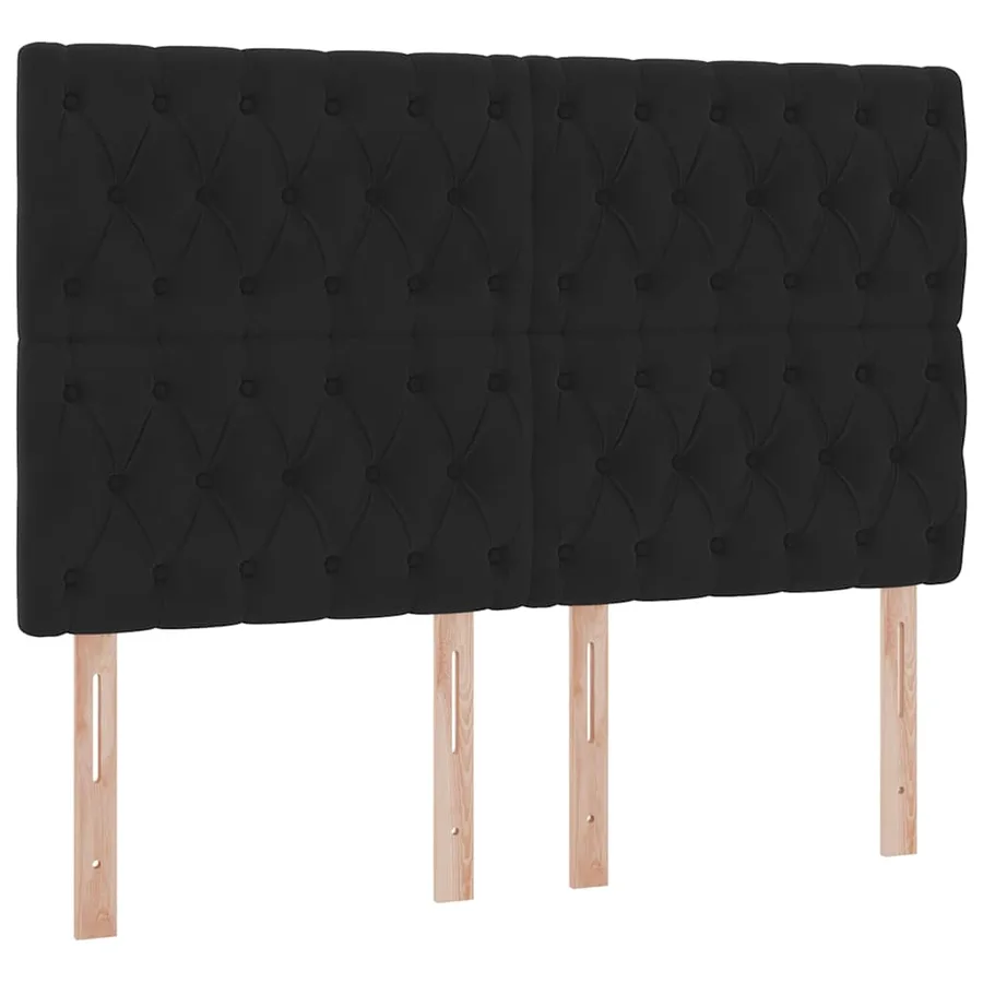Lit de rangement LED avec matelas Noir 140 x 190 cm Velours - 10