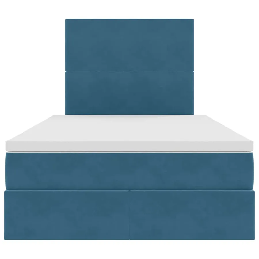 Lit avec rangement et matelas Bleu foncé 120 x 200 cm Velours - 7