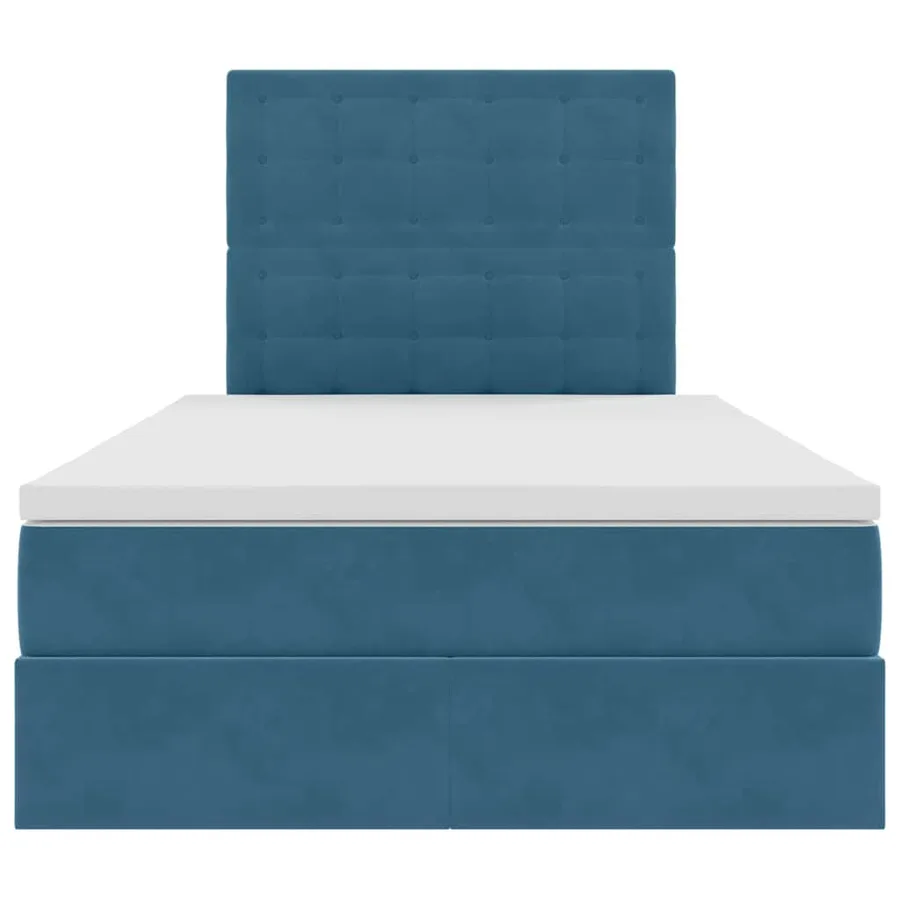 Lit avec rangement et matelas Bleu foncé 120 x 200 cm Velours - 7